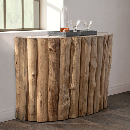 Norwest Petrified - Wood Console Table - Natural, alternate view 3 with resin