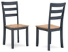 Gesthaven - Dining Room Side Chair (Set of 2), alternate view 2 with wood construction