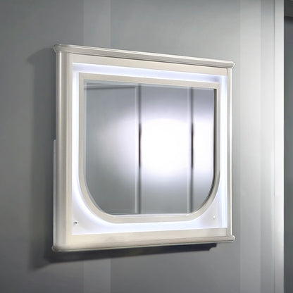 Laveda - Mirror With LED - Pearl White, alternate view 4 with metal