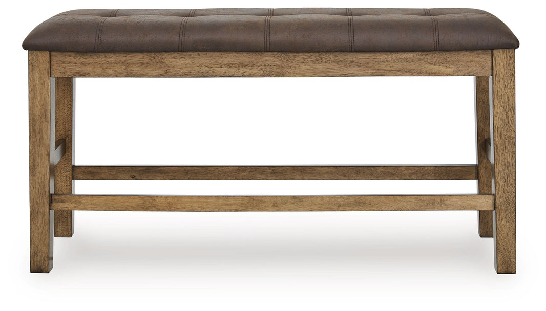 Urbinforte - Double Counter Height Upholstered Bench - Light Brown
