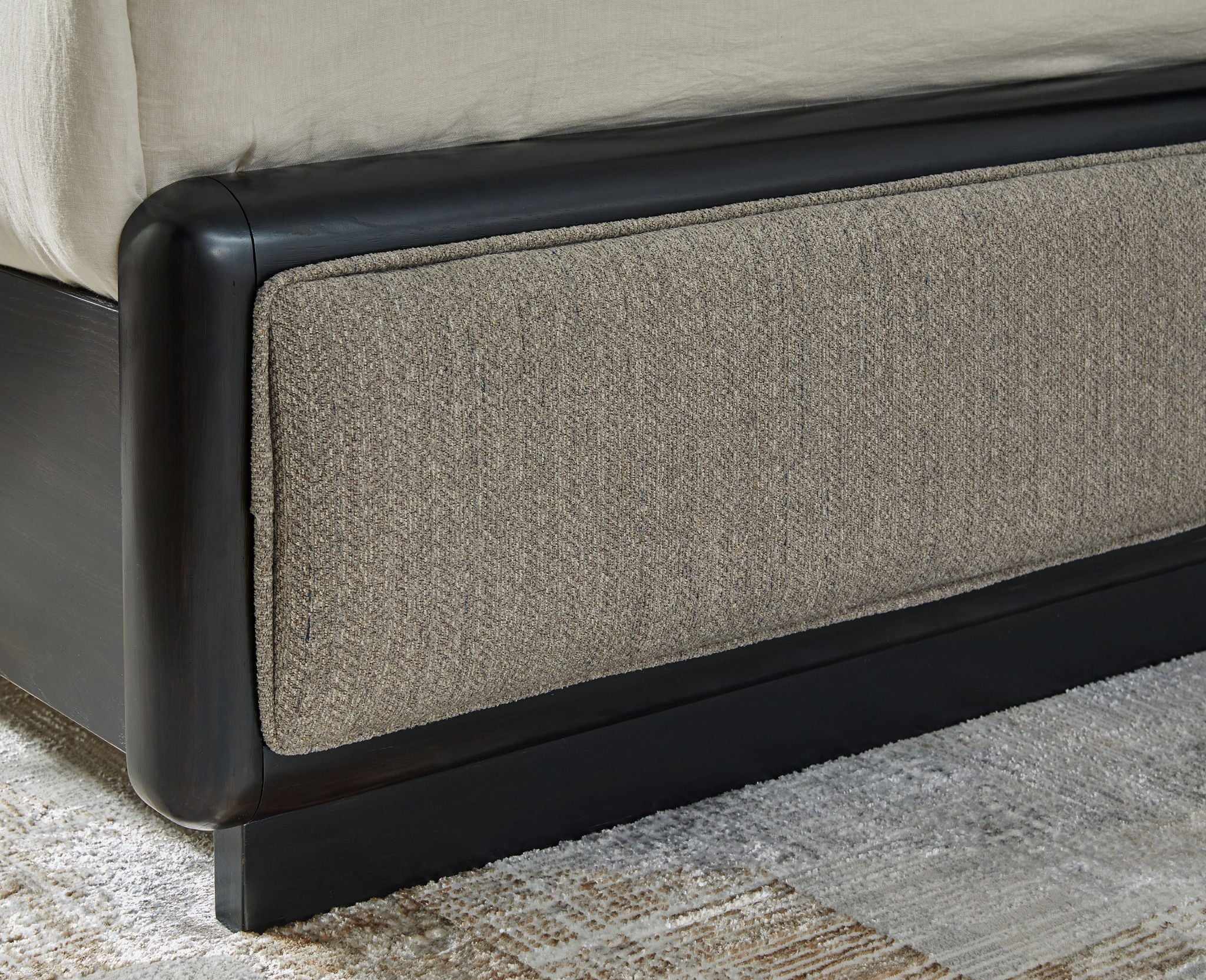 Rowanbeck - Upholstered Panel Bed, alternate view 3 with wood construction