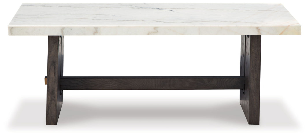 Burkhaus - Rectangular Cocktail Table - White / Dark Brown, alternate view 2 with solid wood