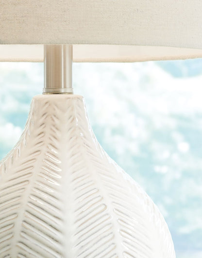 Rainermen - Ceramic Table Lamp  - Off White