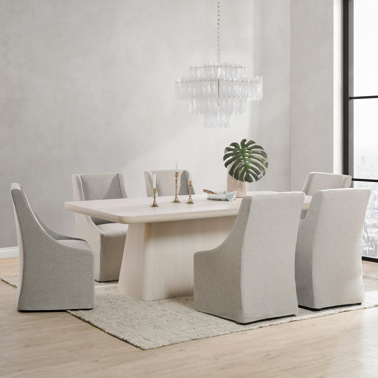 Warwick - Upholstered Rolling Dining Chair, alternate view 18 with polyester fabric