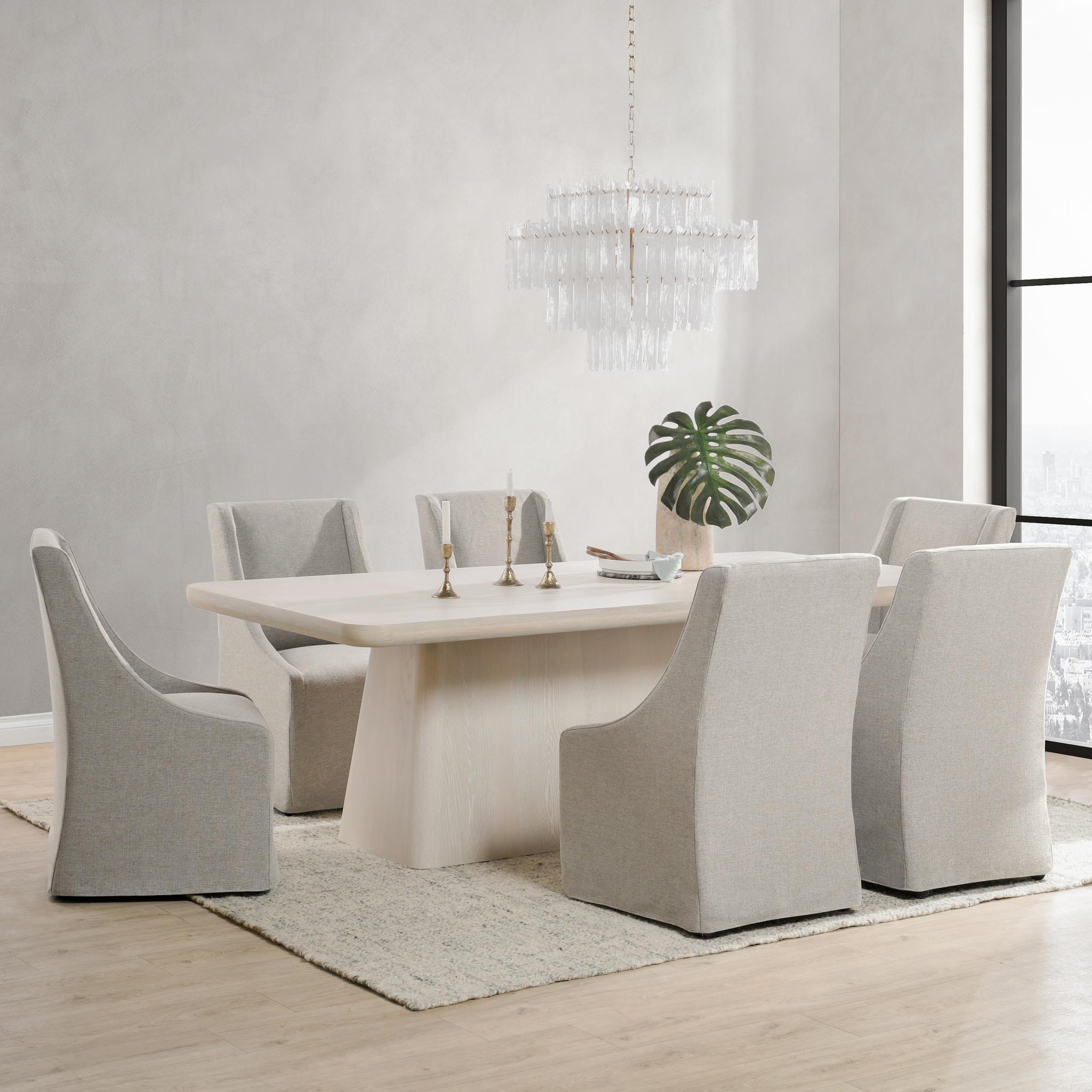 Warwick - Upholstered Rolling Dining Chair, alternate view 18 with polyester fabric