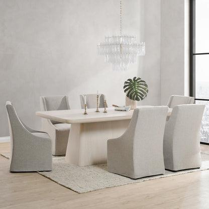 Warwick - Upholstered Rolling Dining Chair, alternate view 18 with polyester fabric
