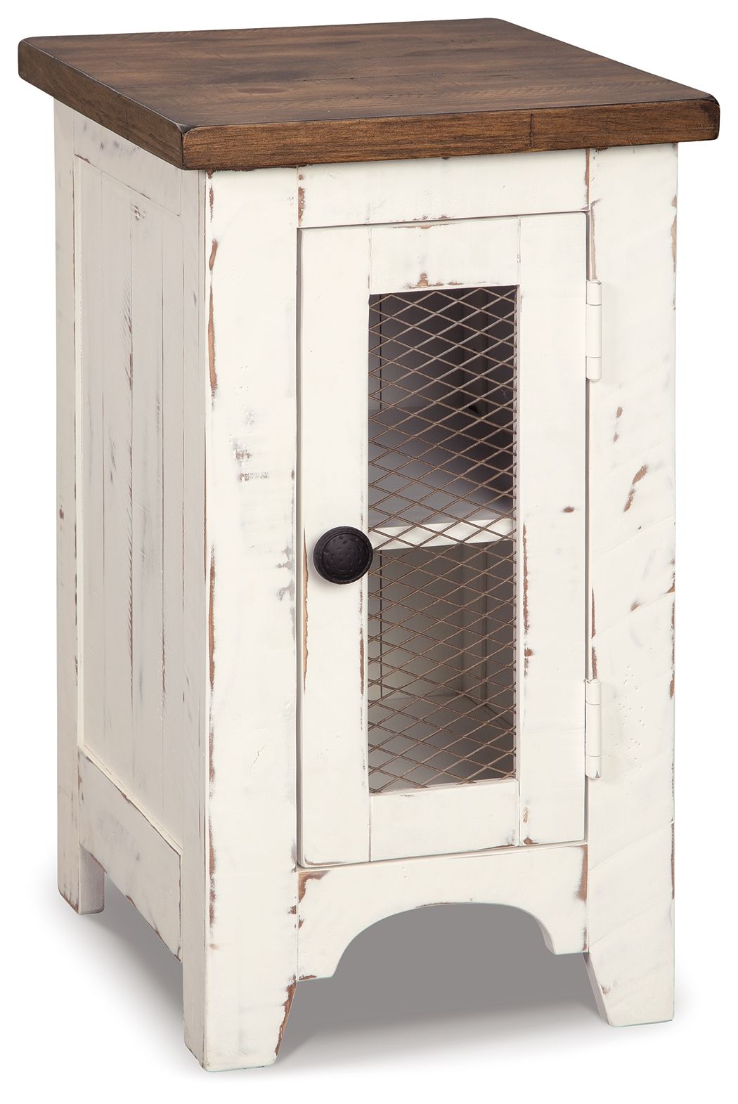 Wystfield - Chair Side End Table - White / Brown, product view with engineered wood