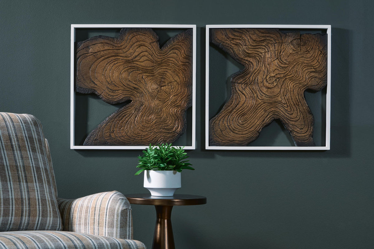 Landley Wall Decor Set (Set of 2) Brown / White, gallery image 5