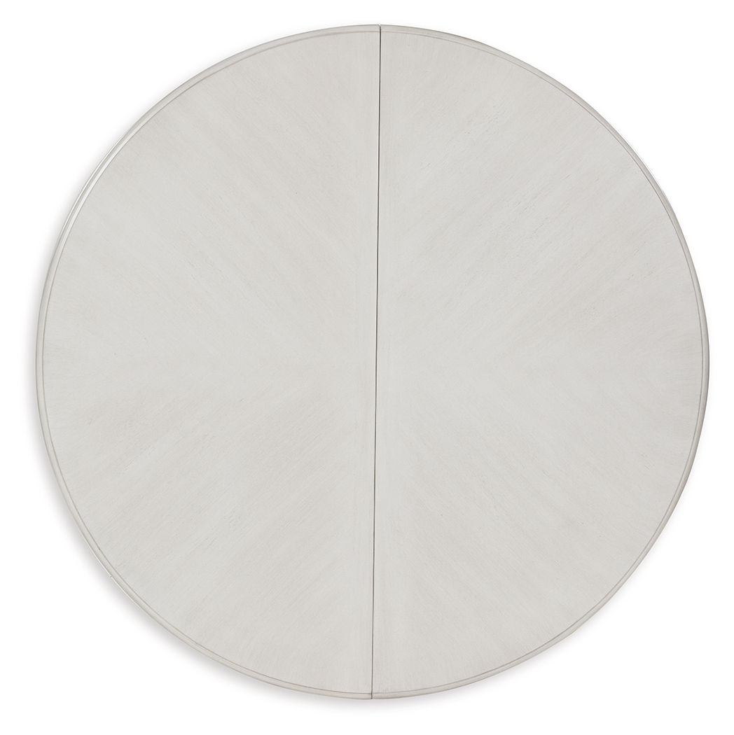 Montelaine - Oval Dining Room Extension Table - Antique White, alternate view 3 with wood construction