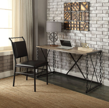 Jodie - Console Table (Same 92248) - Rustic Oak & Antique Black, alternate view 4 with wood construction