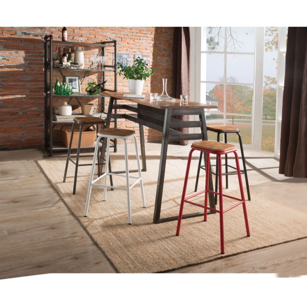 Scarus - Bar Table - Natural & Gunmetal, product view with wood construction