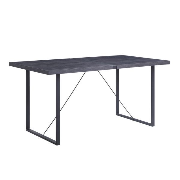 Nakula - Dining Table - Gray Oak & Black, product view with wood construction