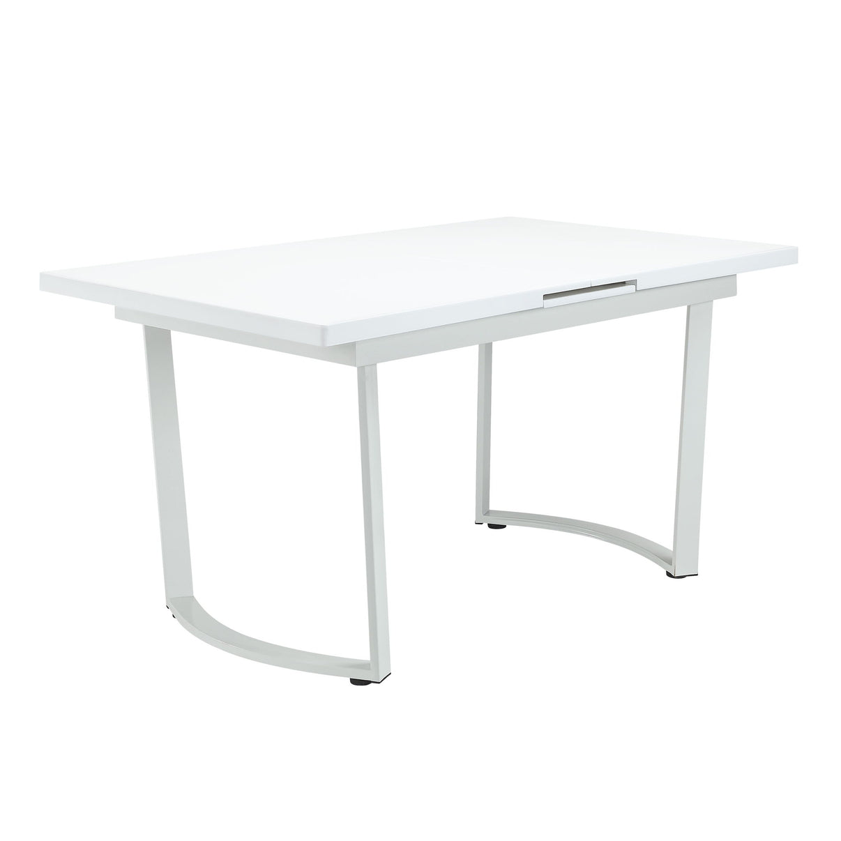 Palton - Dining Table - High Gloss White, alternate view 3 with metal