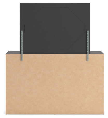 Hollivern - Dresser And Mirror - Dark Gray, alternate view 4 with linen fabric