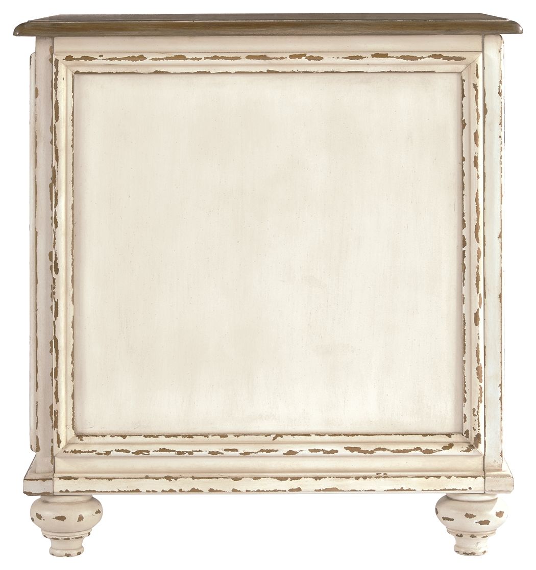 Realyn - Chair Side End Table - Insert Mirror - White / Brown, alternate view 5 with engineered wood