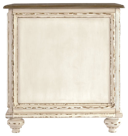 Realyn - Chair Side End Table - Insert Mirror - White / Brown, alternate view 5 with engineered wood