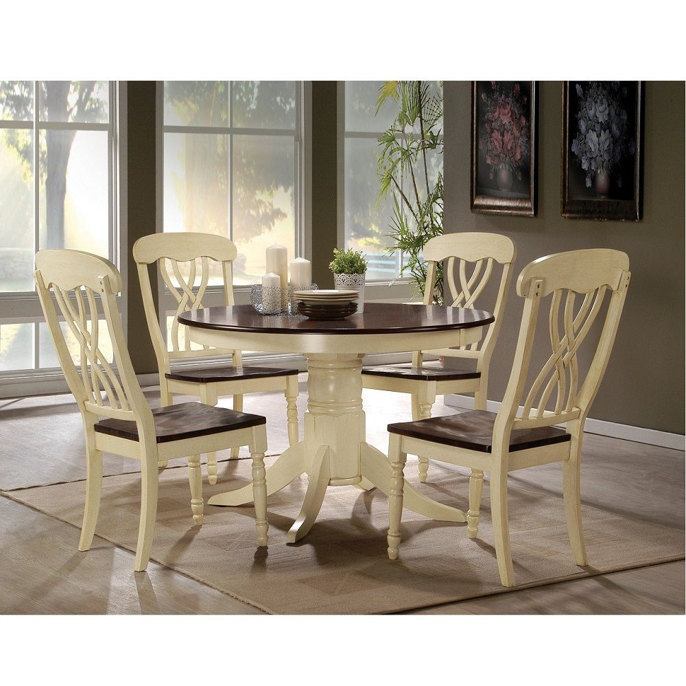 Dylan - Side Chair (Set of 2) - Buttermilk & Oak, product view with solid wood
