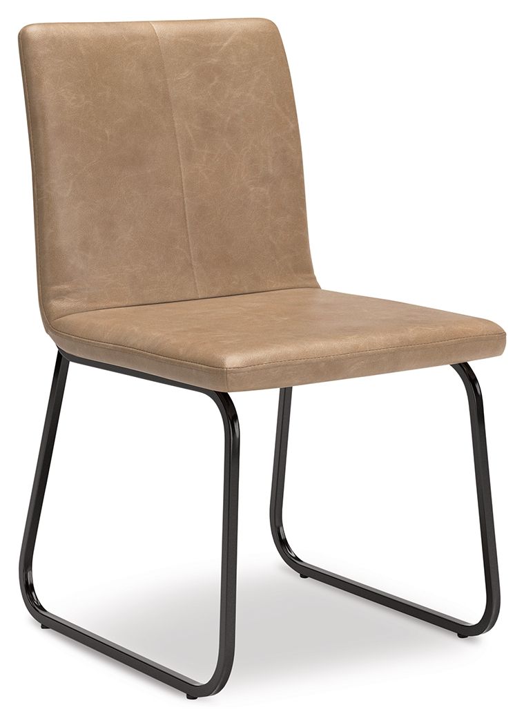 Pharwynn - Dining Upholstered Side Chair (Set of 4) - Toast, product view with faux leather