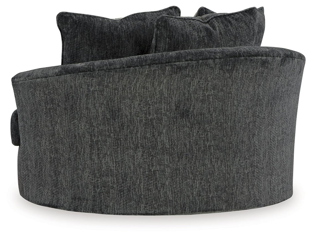 Biddeford - Oversized Swivel Accent Chair - Shadow, alternate view 2 with polyester fabric