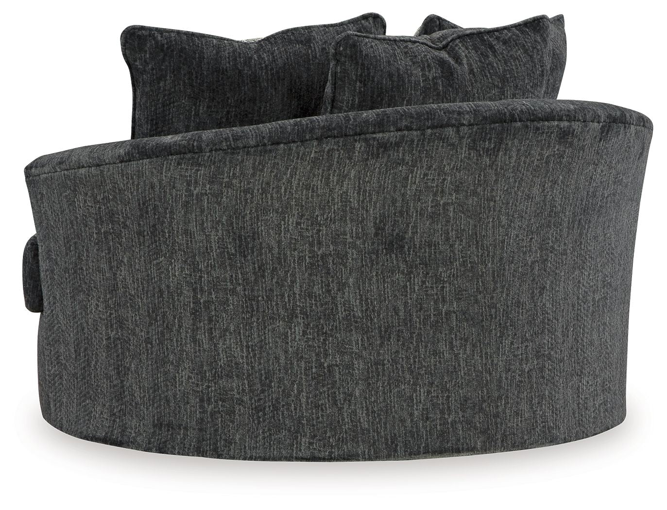Biddeford - Oversized Swivel Accent Chair - Shadow, alternate view 2 with polyester fabric