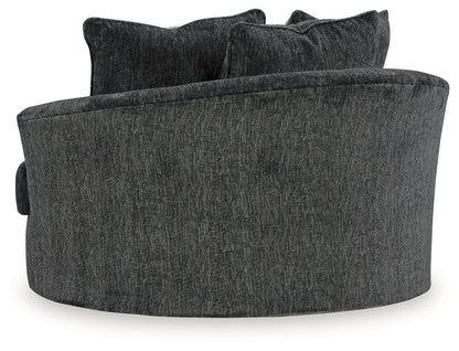 Biddeford - Oversized Swivel Accent Chair - Shadow, alternate view 2 with polyester fabric