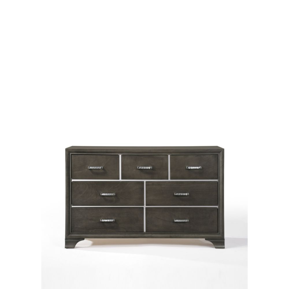 Carine II - Dresser - Gray, alternate view 4 with wood construction