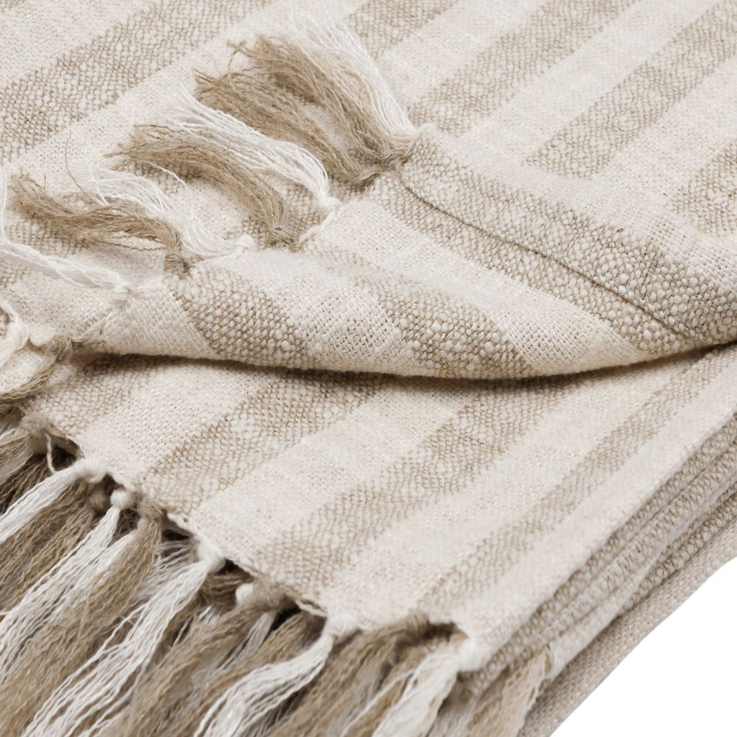 Linna - 50" x 70" Throw - Ivory / Natural