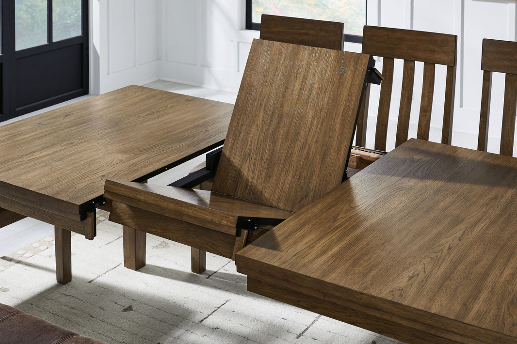 Urbinforte - Dining Room Butterfly Extension Table - Light Brown, alternate view 2 with wood construction