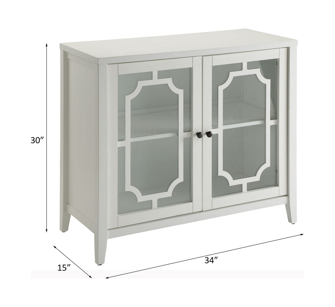 Ceara - Console Cabinet - White, alternate view 2 with wood construction