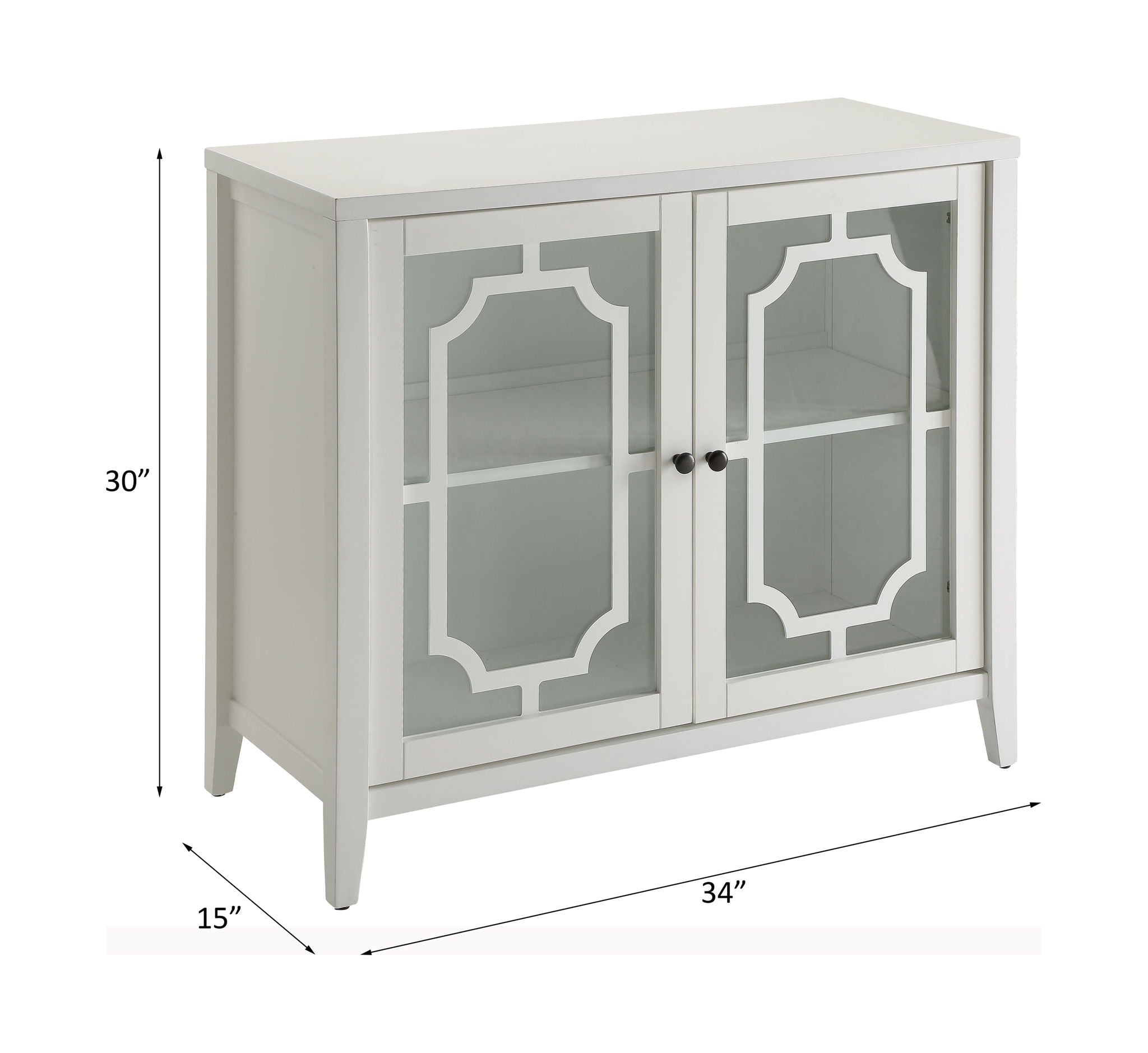 Ceara - Console Cabinet - White, alternate view 2 with wood construction