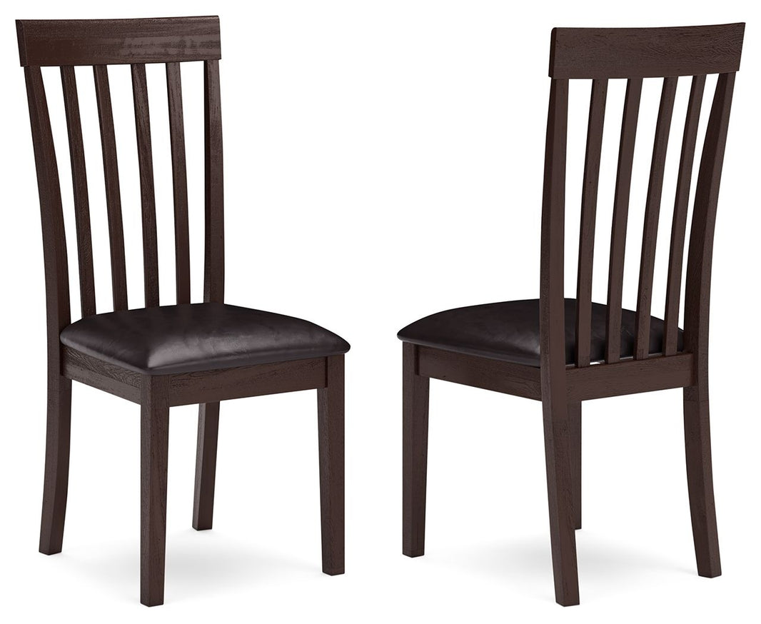 Hammis - Dining UPH Side Chair (Set of 2) - Dark Brown, product view with wood construction