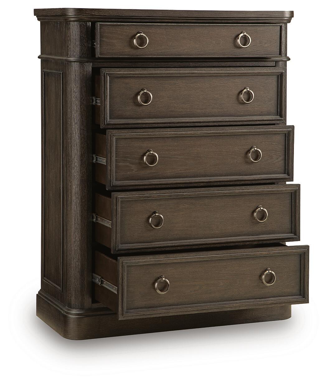 Wickenger Five Drawer Chest Dark Brown, gallery image 4