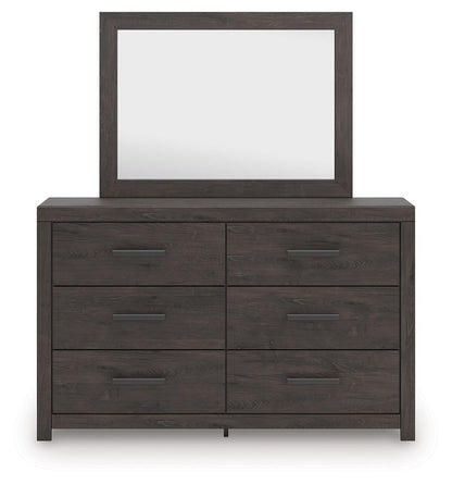 Prendonea - Dresser and Mirror - Charcoal, alternate view 4 with linen fabric
