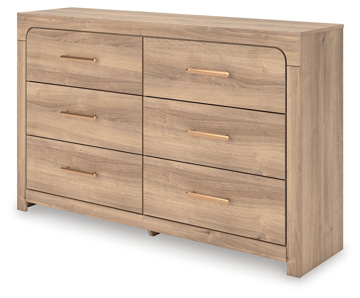 Kinlanni - Six Drawer Dresser, alternate view 7 with wood construction
