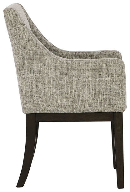 Burkhaus - Dining UPH Arm Chair (Set of 2) - Beige / Dark Brown, alternate view 5 with polyester fabric