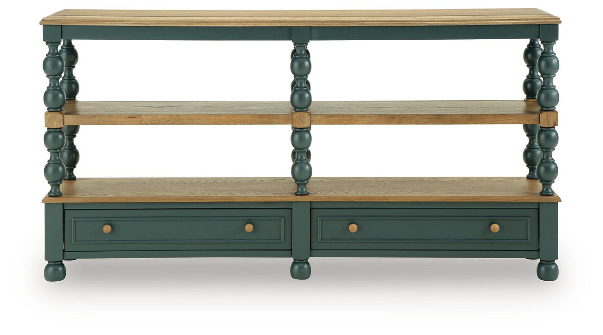 Finnworth Console Sofa Table Blue / Brown, gallery image 3