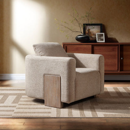 Tryne - Accent Chair - Latte, alternate view 4 with linen fabric