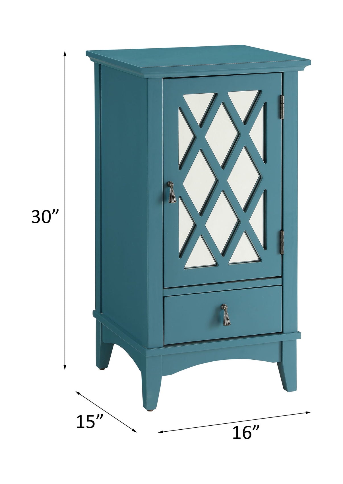 Ceara - Accent Table - Teal, alternate view 4 with wood construction