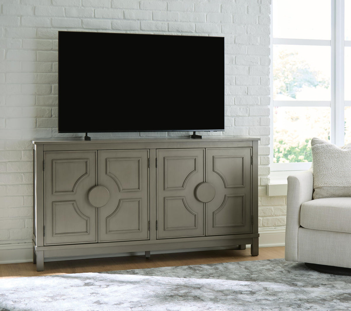 Darlock Accent Cabinet Warm Gray, gallery image 4