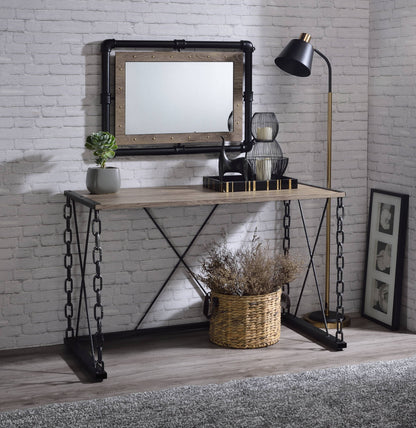 Jodie - Console Table (Same 92248) - Rustic Oak & Antique Black, alternate view 5 with wood construction