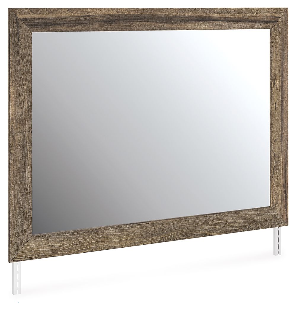 Elbrim - Bedroom Mirror - Brown, product view with engineered wood