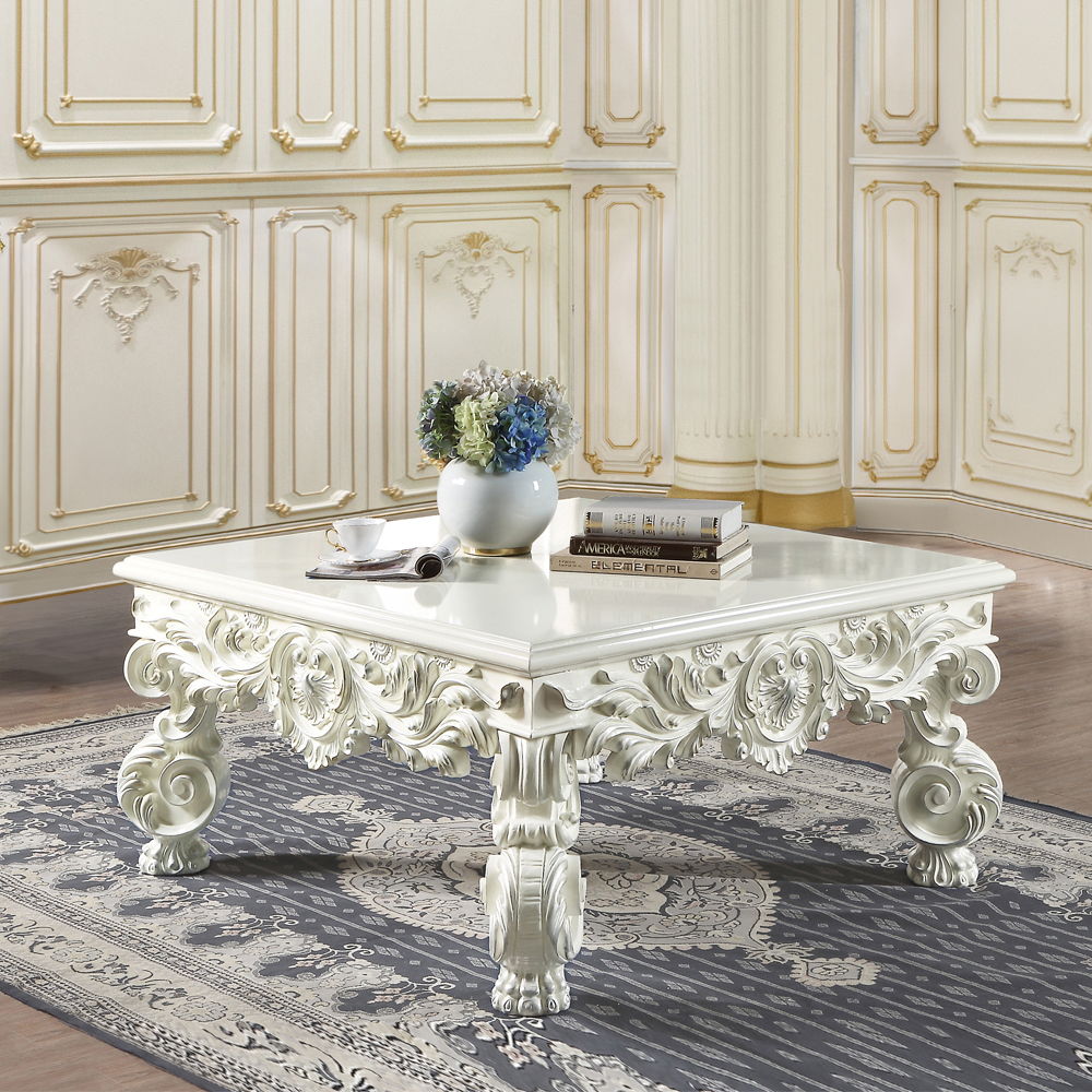Adara - Coffee Table - Antique White, alternate view 4 with wood construction