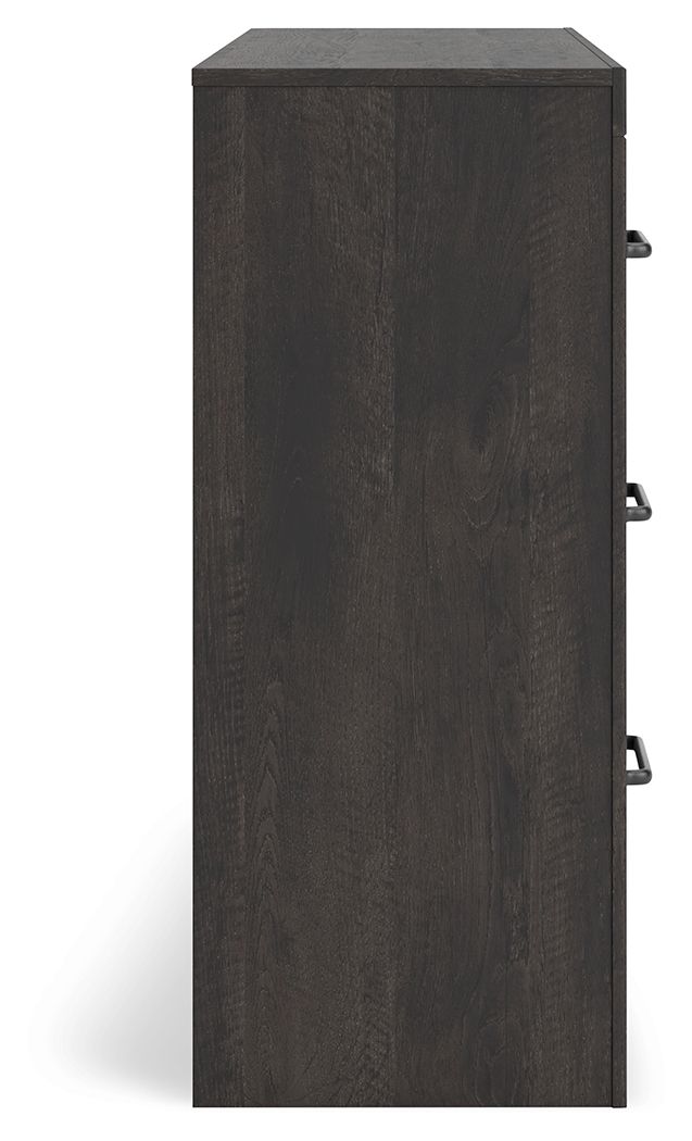Hollivern - Six Drawer Dresser - Dark Gray, alternate view 4 with linen fabric