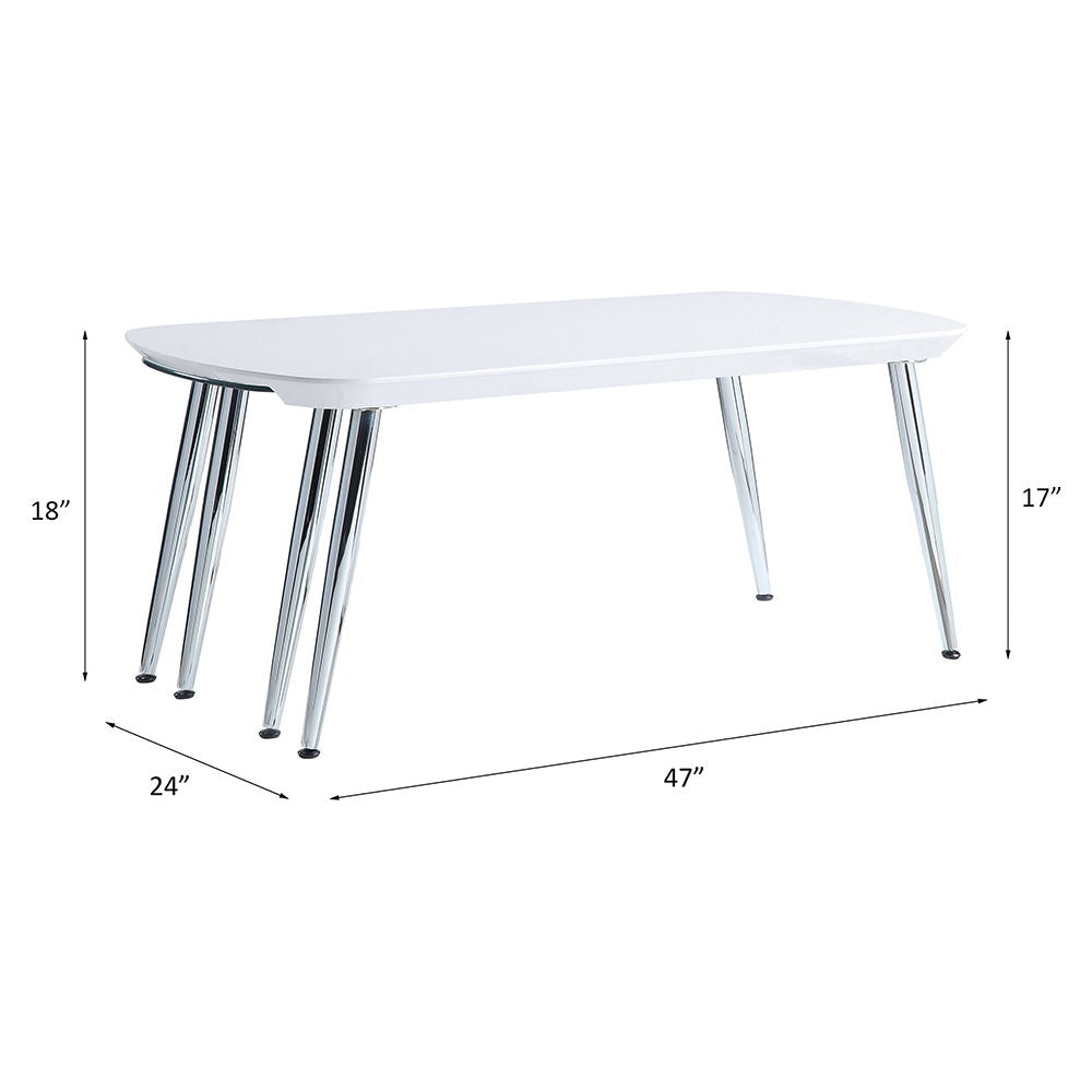 Patina - Coffee Table - White & Chrome, alternate view 3 with wood construction
