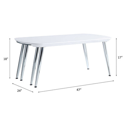 Patina - Coffee Table - White & Chrome, alternate view 3 with wood construction