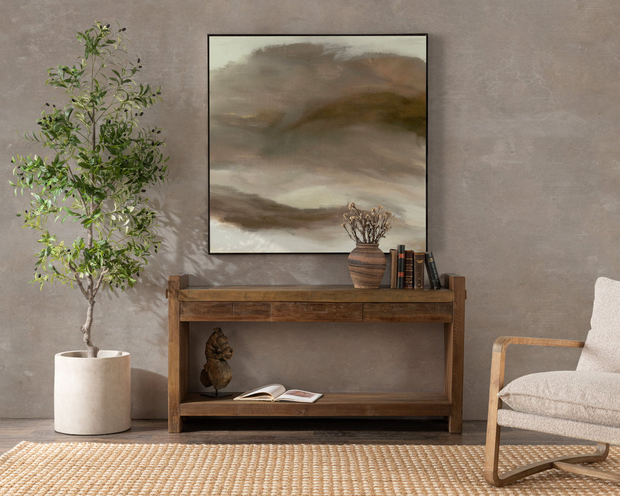 Marsa - 3 Drawer Console Table - Natural, alternate view 4 with wood construction