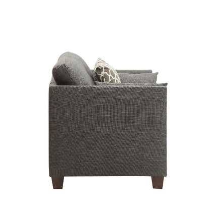 Laurissa - Chair With 3 Pillows - Light Charcoal Linen, alternate view 3 with wood construction
