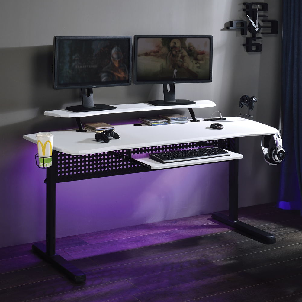 Vildre - Gaming Table w/USB Port, alternate view 2 with metal