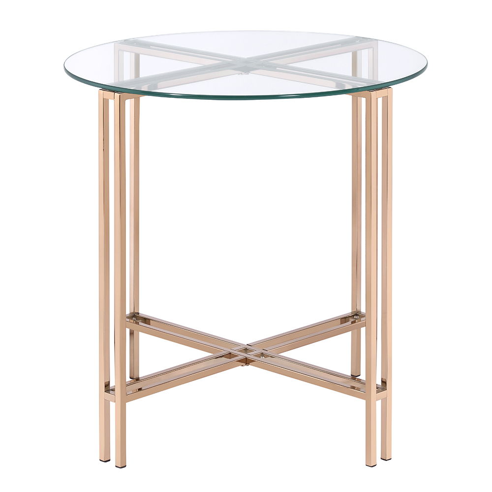 Veises - End Table - Champagne, alternate view 3 with glass
