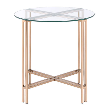 Veises - End Table - Champagne, alternate view 3 with glass